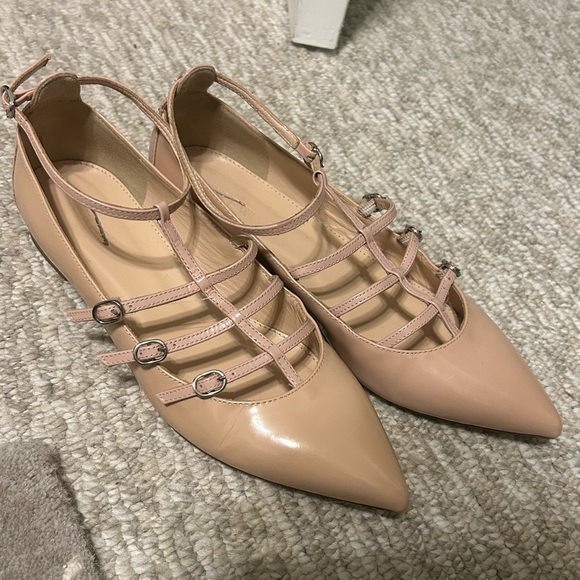 J crew flats 7 two tone nude pointed toe - Picture 2 of 6